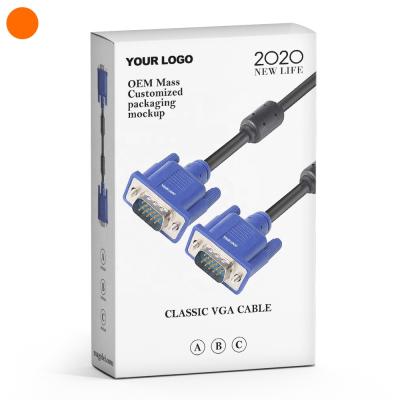 China Factory Blue 15pin COMPUTER Male To Male VGA 3+6 Cable 1.5m 1.8m 3m 5m 10m 20m 30m Computer Cable For HDTV Projector for sale