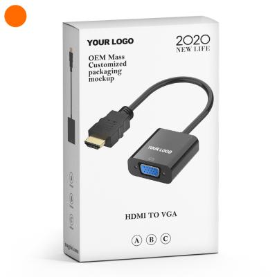 China Hot Sale COMPUTER ODM OEM Male to Female 1080P HDMI to VGA Adapter for HDTV PC Laptop TV for sale