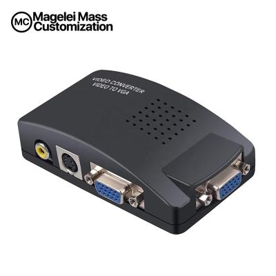 China 3D Motion Compensation HD Videos Input AV+S-video+VGA Output Premium VGA RCA AV To VGA Converter Adapter Box for sale