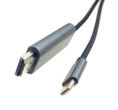 China Popular Nickel Plated Gray Color USB Computer/Phone Male C Type To HDMI Male 4K HD Projection Mobile Data Cable for sale