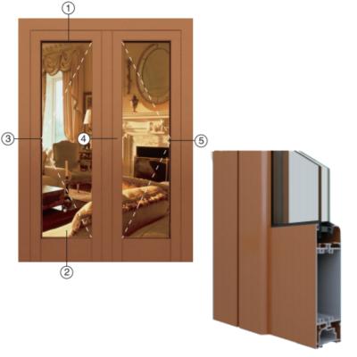 China door & Glass Enclosed Side-hung Aluminum Window Vacumn Series Door Profiles Africa Market 6063 Cheap Price for sale