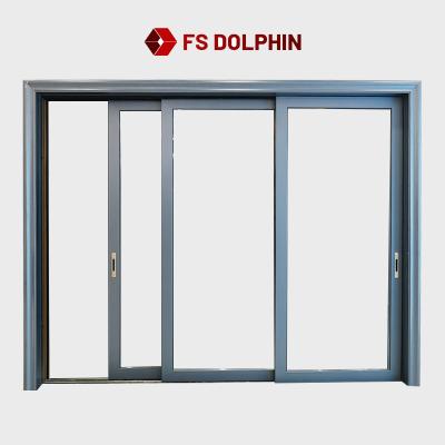 China Waterproof Aluminum Door Window Window / Glass Keys in India 3 Interior Tracks Sliding Window Sliding Doors for sale