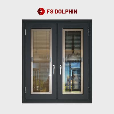 China Modern Popular Aluminum Casement Double Window Aluminum Frame Customization Screen Design Folding Aluminum Glazing Windows for sale