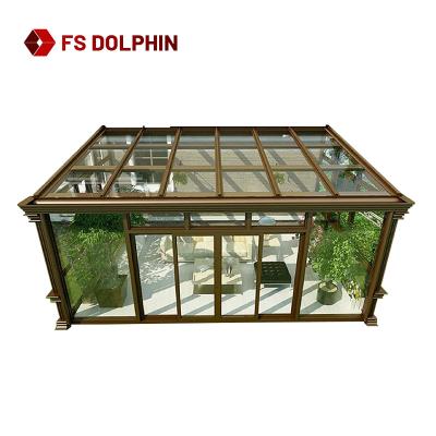 China Modern Factory Customized Build Aluminum Panels Glass Houses Modern Glass Conservative Roof Panels Houses Solarium System for sale