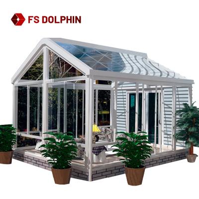 China Modern Conservative Free Standing Veranda Glass Sunroom 4 Season Aluminum Glass Sunrooms For Solarium for sale