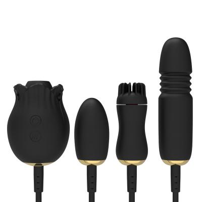 China 1-1.5H Enhance Intimate Moments  Sex Toys 3-in-1 Rose Vibrator Set For Women - Sucking,Rotating,And Telescopic Pleasurstimulation for sale