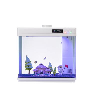 China Durable yee aquarium accessories ultra clear glass in open water small ecological fish tank for sale