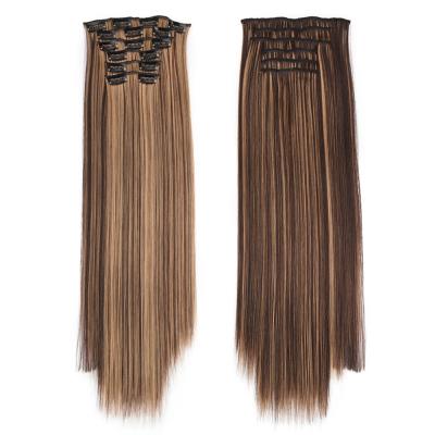 China Easy and comfortable to wear silky straight, pretty 6 pieces, long curly clip in hair extension by synthetic for sale