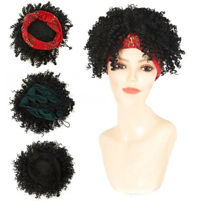 China Straight Afro Kinky Curly Headband Wig For Black Women Synthetic Material for sale