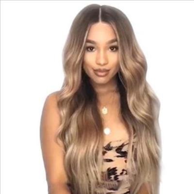 China Hot Selling Synthetic Body Wave Gradient Color Body Wave Hair Wigs for sale