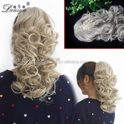 China Jerry Curl New Arrival Hot Selling High Quality Synthetic Easy Clip On Jaw Claw Ponytail for sale