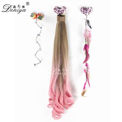 China Jerry Curl On Sale Fashion Ombre Color Synthetic Long Clip In Ponytail Apply Hair Extension for sale