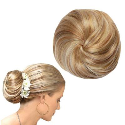 China Fashion Silky Straight Style Wave Synthetic Hair Bun For White Women Synthetic Clip In Hair Bun Pieces for sale