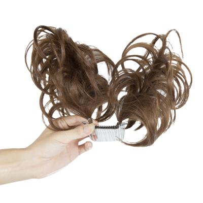 China Jerry Curl Easy Wear Fashion Fox Tail Metal Comb Tied Scrunchy Synthetic Hair Pieces for sale