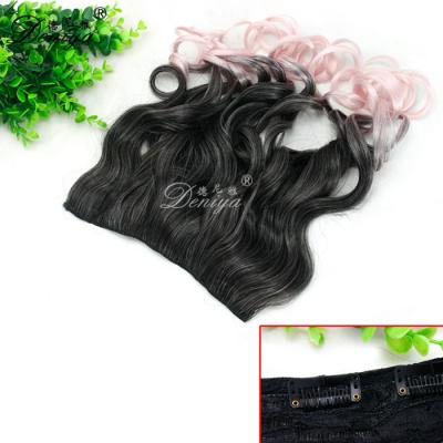 China Synthetic Body Wave Rainbow Body Wave Hair Weaving Ombre Cheap Synthetic Clip In Closure Hair Extension for sale