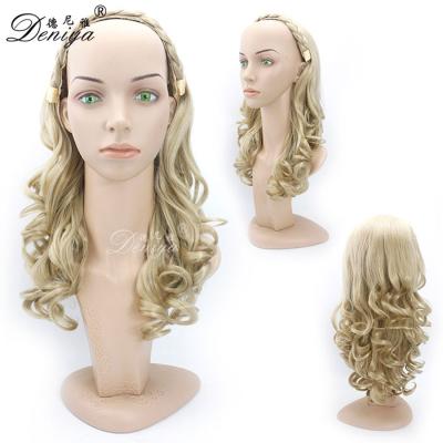 China Cosplay High Quality Regular Synthetic Headband Fashion Wave Wig 3/4 Half Wig for sale