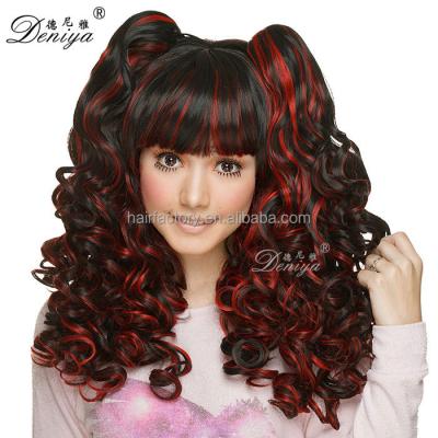 China Good Quality Silky Straight Wave Ponytail Baby Big - Doll Cute Curly Synthetic Cosplay Wig for sale