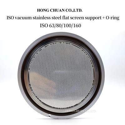 China KF/ISO vacuum flat net support Best Sale ISO 63 80 100 160 Screened Centering Rings with O-Rings Kf Mesh Center Ring ISO 63 80 100 160 for sale