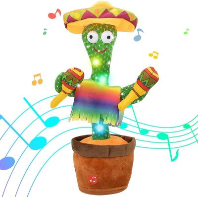 China Plush Cactus Valentines Gift Dancing Dancer Decorations Car Dashboard Cotton Swing Electronic Cactus Singing and Dancing Toys for sale