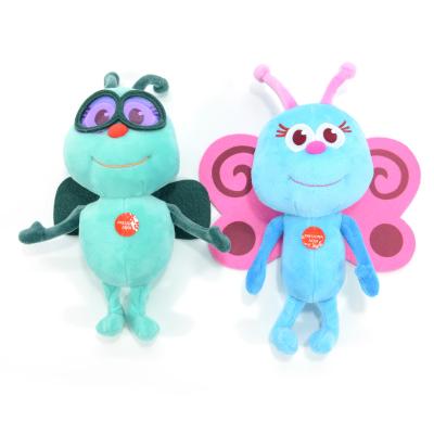 China Hot Selling Plush Light Up Electric Musical Soft Toy Cute Cartoon Soft Butterflies, Ants, Bees Plush Toy For Baby for sale