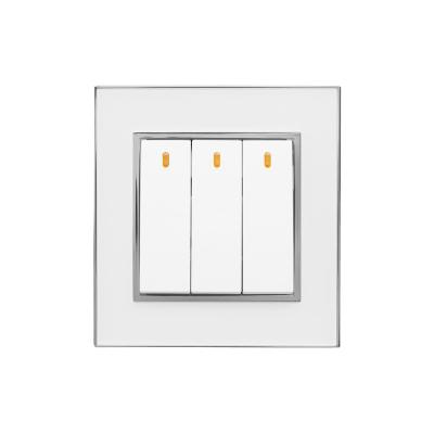 China Residential / Multi-Purpose Hot Selling British Standard Acrylic Frame 3gang 2way Household Power Wall Switch Durable for sale