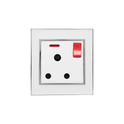 China Factory Outlet Residential / Multipurpose Strong Durable Acrylic Frame 15a Single Socket With Led Light Power Switch for sale