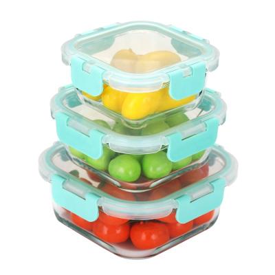 China Microwavable High Glass Microwavable Microwavable Food Container Bento Square Borosilicate Glass Lunch Box for sale