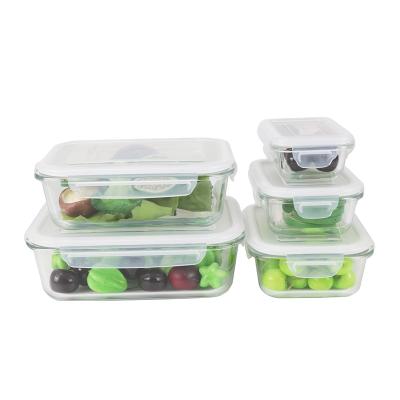 China Microwavable Glass Food Storage Container Set - BPA Free - Use For Kitchen And Restaurant - Snap On Lids Keep Food Fresh With Airtight for sale