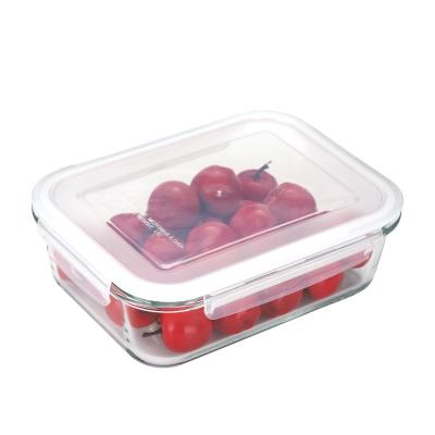 China Microwavable Food Containers High Borosilicate Glass Bento Food Container Set for sale