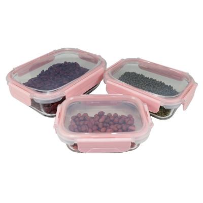 China Wholesale Hot Sale Microwavable Airtight Glass Food Storage Container Meal Prep Glass Bowl for sale