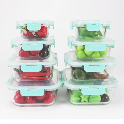 China Hot Selling Microwavable Microwave School Lunch Food Safe Glass Box for sale