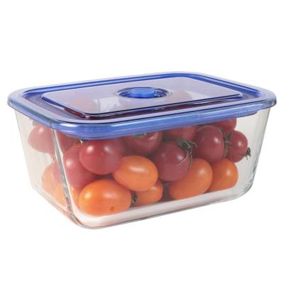 China Factory OEM ODM Borosilicate Freezer Microwavable High In The Oven Safe 100% Vacuum Leakproof Glass Food Container for sale