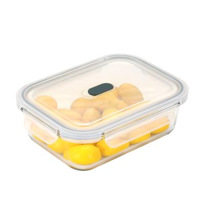 China Microwavable Vented Glass Lid Food Container Storage Box Meal Prep Box For Kitchen Use for sale