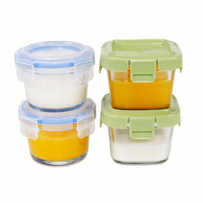 China 120ml Microwavable 12 Pack Baby Food Glass Container Glass Container for baby food and selfmade food for sale