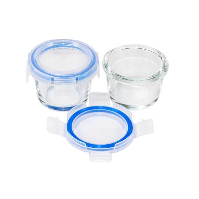 China Microwavable Mini Size 120ml Cute Baby Food Glass Storage Container Baby Food Storage Container Food for sale