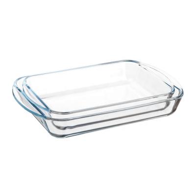 China 3pcs Dish Set Table Service Glass Dish Tray Heat Resistant Glass Oven Safe Baking Sustainable Baking Mold for sale