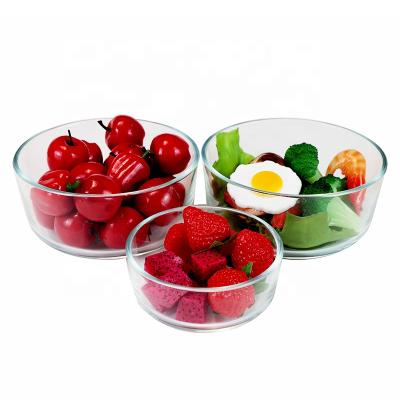 China High Viable Borosilicate Glass Salad Mixing Bowl Glass Ice Salad Bowl Heat Resistant Set for sale