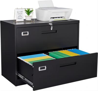 China Office furniture lateral filing cabinet high quality home use by black color for sale