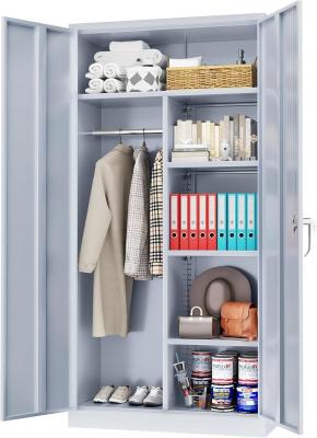 China 90x46x183CM gray wardrobe cabinet office furniture cabinet used in household cabinet for sale