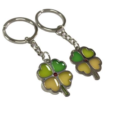 China Manufacturer New design translucent enamel transparent custom Nickel 2D Cute hard enamel plant flower shape metal Keychain for sale