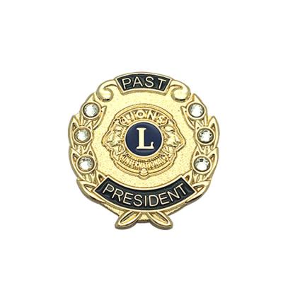 China Hard Enamel Zinc Alloy Metal Lapel Pins Custom Lions Club Cartoon Gift for sale