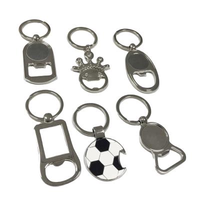 China Print Custom Logo Keyring , Zinc Alloy Laser Engrave Beer Opener Keychain for sale