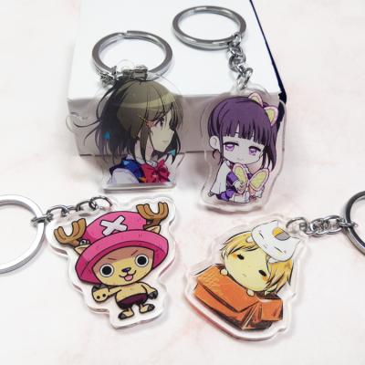 Chine L'Anime vide à chaînes principal fait sur commande de PVC charme le cadeau acrylique de promotion de porte-clés à vendre