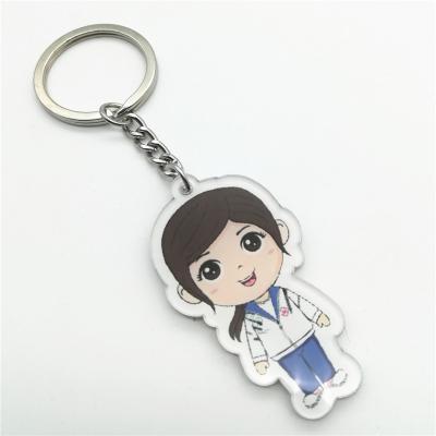 China Clear Soft PVC Key Chain Engraved Acrylic Photo Keyrings Custom Logo UV Printing for sale