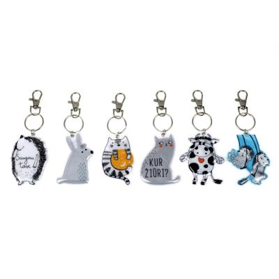 中国 漫画のKeychainのかわいいプラスチック3D反射個人化されたKeychainを印刷する 販売のため