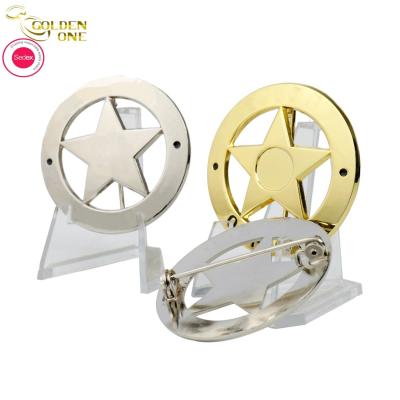 China Hollow Shiny Zinc Alloy Badge 3D Logo Metal Enamel Star Emblem For Honor for sale