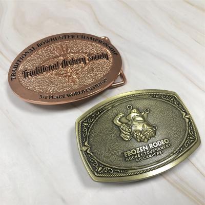 China Graviertes überzogenes Metall Gurt-Westcowboy-Buckles Sublimations 3D Gold zu verkaufen