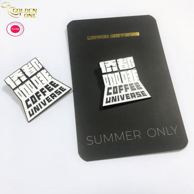 中国 Hot Sale Custom coffee activity word logo fashion Soft hard enamel lapel pins of cute design enamel pin 販売のため