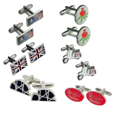 China Accesorios de ropa Cufflinks de metal Clip de corbata Custom Brillante joyería de níquel Clip de corbata diseño camisa abrigo de oro Cufflinks en venta