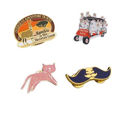 China Flower Shape Metal Plated Badge Cute Glitter Anime Cartoon Pin Brooch for Custom Size for sale